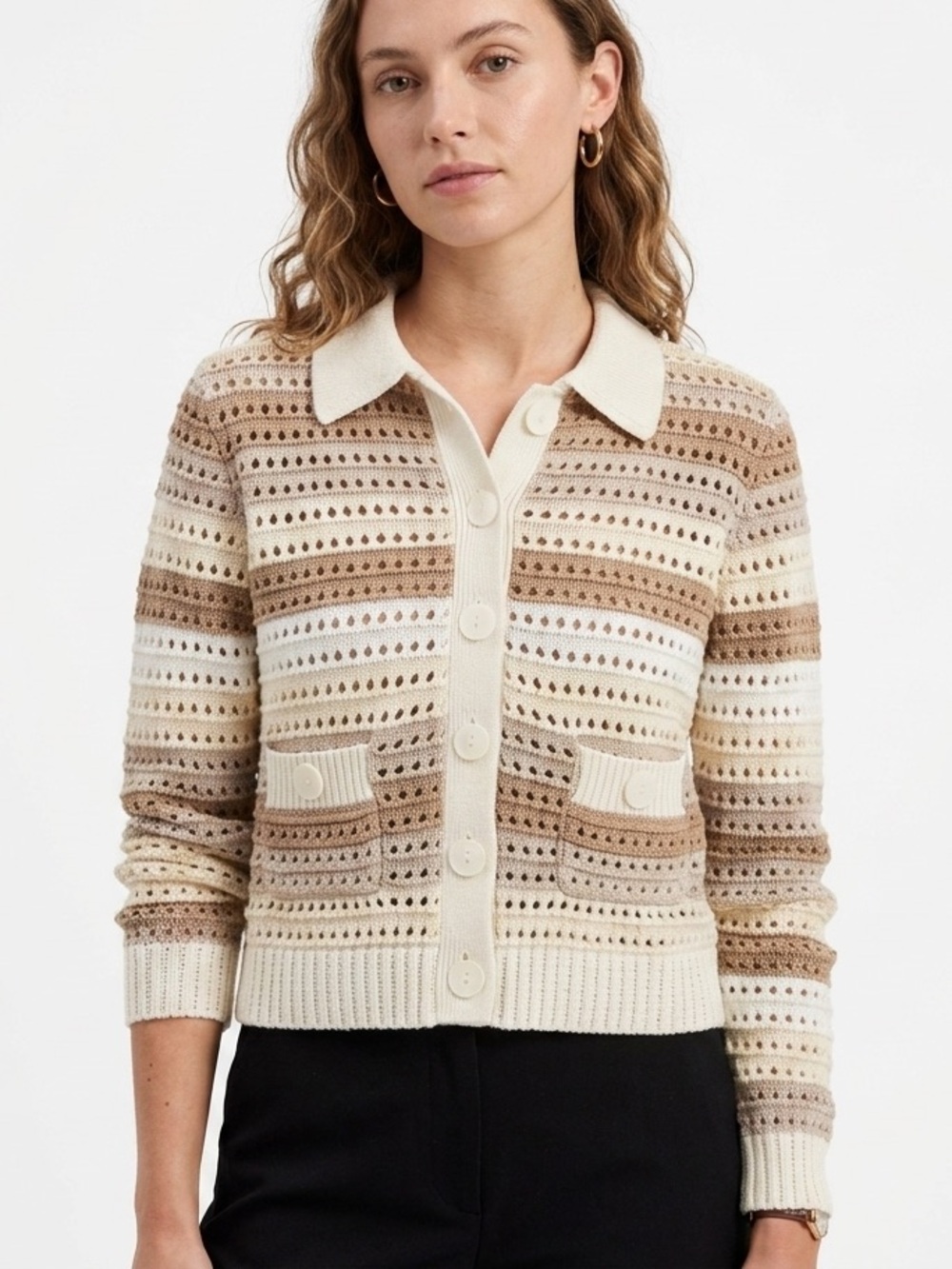 Matthew Bruch Stripe Button Down Sweater